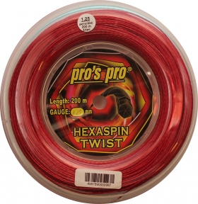 Тенісні струни Pro's Pro Hexaspin Twist 200m red